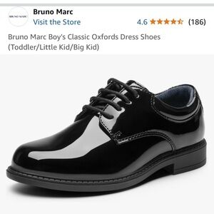 Bruno Marc Black Kids' Classic Oxfords Dress Shoes 10T